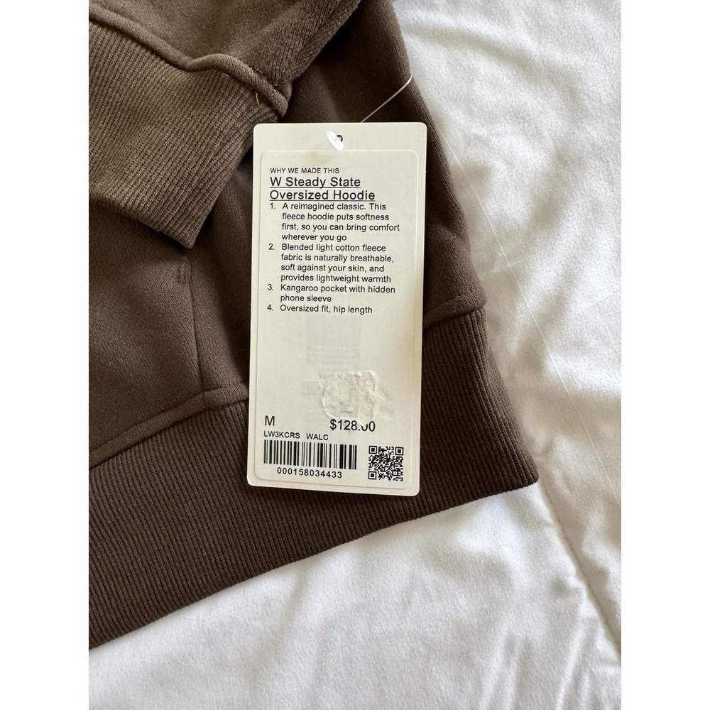 New Lululemon W Steady State Oversized Hoodie Size Medium Fleece Walnut - Picture 2 of 8